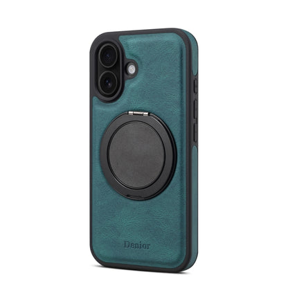 For iPhone 16 Denior A14 Skin Feel Rotating Holder MagSafe Phone Case(Blue) - iPhone 16 Cases by Denior | Online Shopping South Africa | PMC Jewellery | Buy Now Pay Later Mobicred