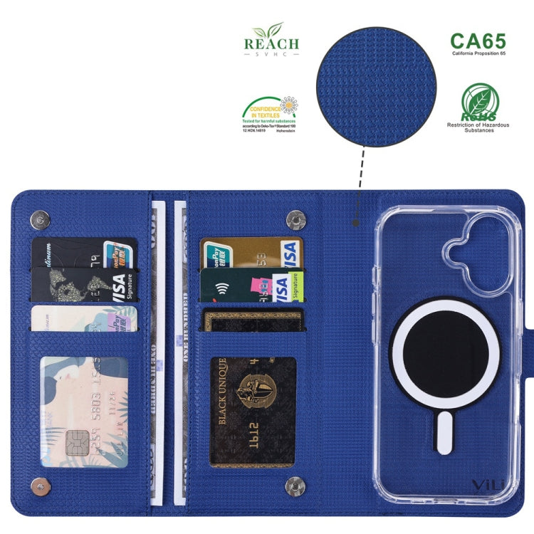 For Samsung Galaxy S24 Ultra 5G ViLi GHA-C Series RFID MagSafe Magnetic Flip Leather Phone Case(Blue) - Galaxy S24 Ultra 5G Cases by ViLi | Online Shopping South Africa | PMC Jewellery | Buy Now Pay Later Mobicred