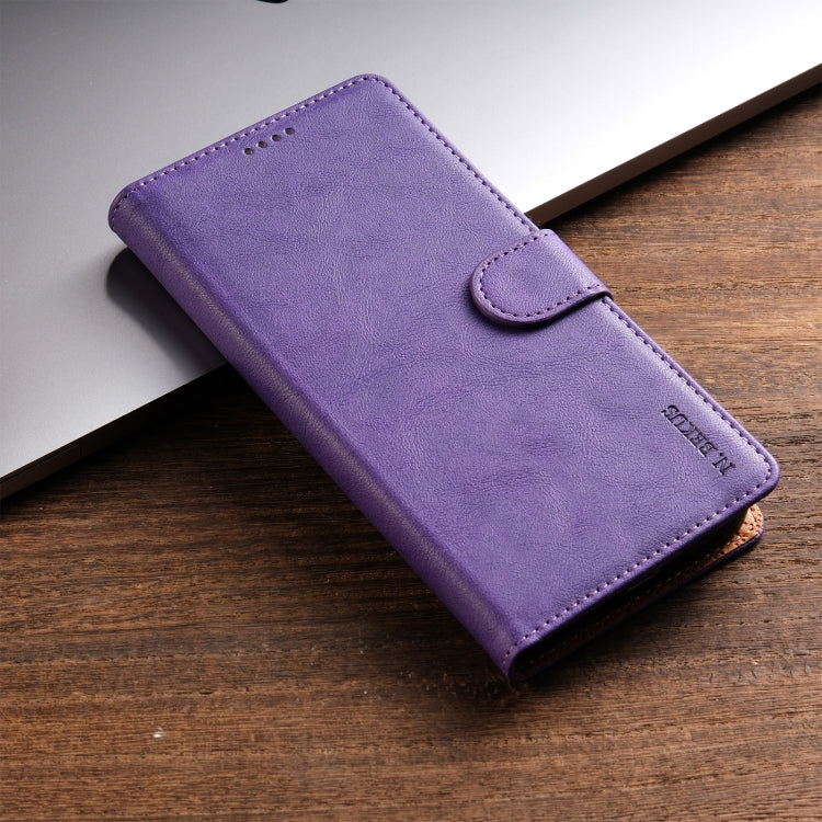 For iPhone 16 Pro Max N.BEKUS CSJ-P1 Solid Color Leather Phone Case(Purple) - iPhone 16 Pro Max Cases by N.BEKUS | Online Shopping South Africa | PMC Jewellery | Buy Now Pay Later Mobicred