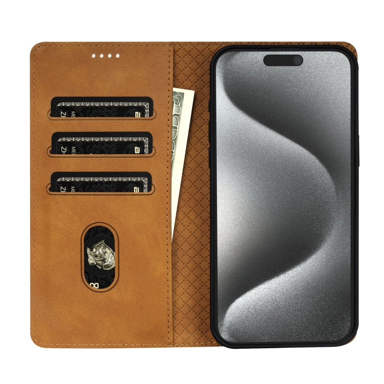 For iPhone 16 Pro N.BEKUS CSJ-P1 Solid Color Leather Phone Case(Brown) - free shipping - PMC TechLife - Order now!