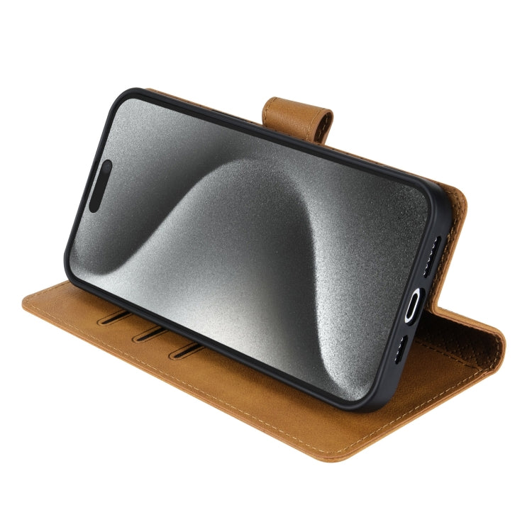 For iPhone 16 Pro N.BEKUS CSJ-P1 Solid Color Leather Phone Case(Brown) - free shipping - PMC TechLife - Order now!