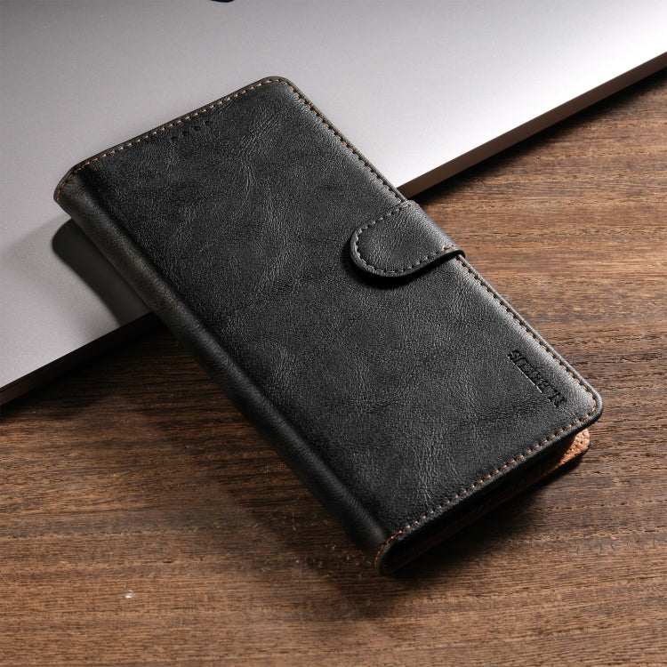 For iPhone 16 Pro N.BEKUS CSJ-P1 Solid Color Leather Phone Case(Black) - iPhone 16 Pro Cases by N.BEKUS | Online Shopping South Africa | PMC Jewellery | Buy Now Pay Later Mobicred