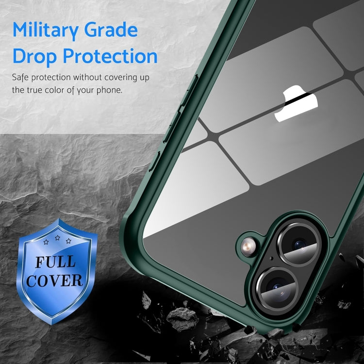 For iPhone 16 Pro Double-sided Plastic Glass Phone Protective Case(Dark Green) - iPhone 16 Pro Cases by PMC Jewellery | Online Shopping South Africa | PMC Jewellery | Buy Now Pay Later Mobicred