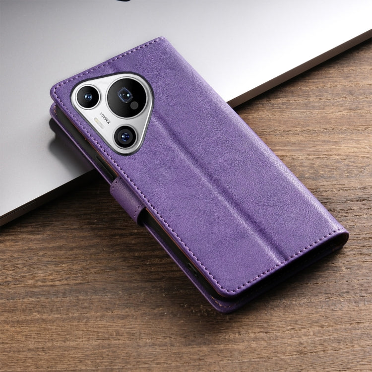 For Huawei Pura 70 N.BEKUS CSJ-P1 Solid Color Leather Phone Case(Purple) - Huawei Cases by N.BEKUS | Online Shopping South Africa | PMC Jewellery | Buy Now Pay Later Mobicred