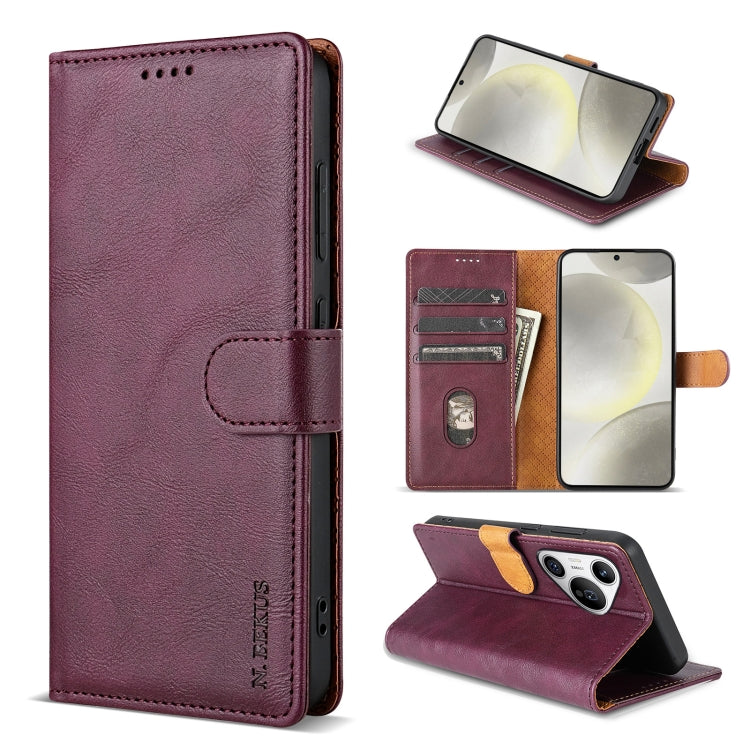 For Huawei Pura 70 Ultra N.BEKUS CSJ-P1 Solid Color Leather Phone Case(Wine Red) - free shipping - PMC Jewellery - Order now!