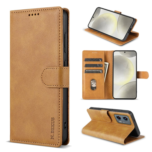 For Motorola Moto G Stylus 2024 N.BEKUS CSJ-P1 Solid Color Leather Phone Case(Brown) - Motorola Cases by N.BEKUS | Online Shopping South Africa | PMC Jewellery | Buy Now Pay Later Mobicred