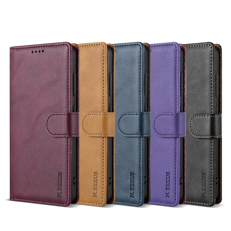 For Motorola Moto G Stylus 2024 N.BEKUS CSJ-P1 Solid Color Leather Phone Case(Purple) - Motorola Cases by N.BEKUS | Online Shopping South Africa | PMC Jewellery | Buy Now Pay Later Mobicred