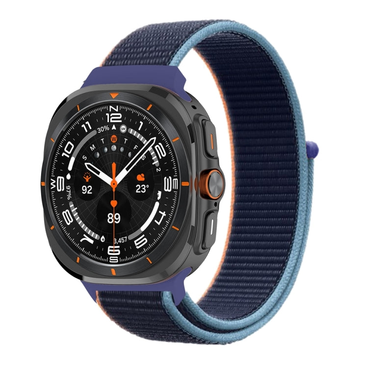 For Samsung Galaxy Watch Ultra 47mm Plastic Connector Nylon Loop Watch Band(Dark Navy Bblue) - Watch Bands by PMC Jewellery | Online Shopping South Africa | PMC Jewellery | Buy Now Pay Later Mobicred