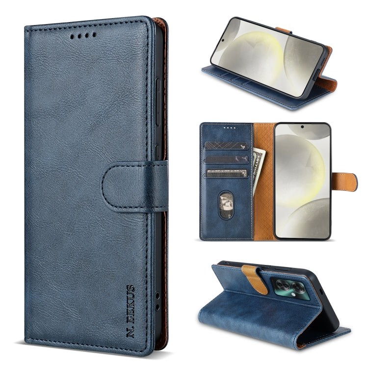 For OPPO Reno11 F 5G N.BEKUS CSJ-P1 Solid Color Leather Phone Case(Blue) - Reno11 F Cases by N.BEKUS | Online Shopping South Africa | PMC Jewellery | Buy Now Pay Later Mobicred