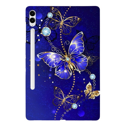 For Samsung Galaxy Tab S9+ / S9 FE+ Color Painting Pattern Smart Tablet TPU Case(Blue Butterfly) - Galaxy Tab S9+ Cases by PMC Jewellery | Online Shopping South Africa | PMC Jewellery | Buy Now Pay Later Mobicred