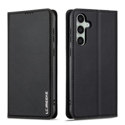 For Samsung Galaxy S24 5G LC.IMEEKE L1 Series Frosted Fine Texture PU Phone Case(Black) - Galaxy S24 5G Cases by LC.IMEEKE | Online Shopping South Africa | PMC Jewellery | Buy Now Pay Later Mobicred