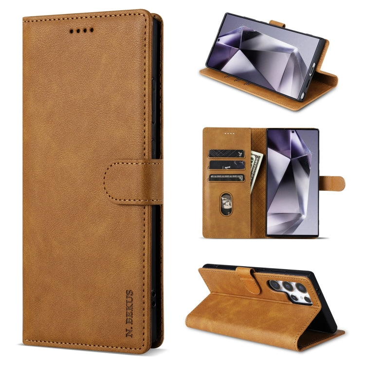 For Samsung Galaxy S24 Ultra 5G N.BEKUS CSJ-P1 Solid Color Leather Phone Case(Brown) - Galaxy S24 Ultra 5G Cases by N.BEKUS | Online Shopping South Africa | PMC Jewellery | Buy Now Pay Later Mobicred