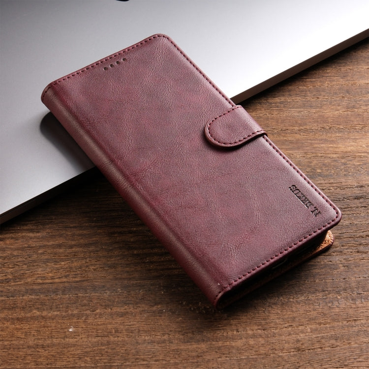 For Samsung Galaxy S24 5G N.BEKUS CSJ-P1 Solid Color Leather Phone Case(Wine Red) - Galaxy S24 5G Cases by N.BEKUS | Online Shopping South Africa | PMC Jewellery | Buy Now Pay Later Mobicred