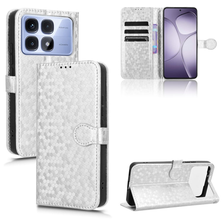 For Redmi K70 Ultra Honeycomb Dot Texture Leather Phone Case(Silver) - Xiaomi Cases by PMC Jewellery | Online Shopping South Africa | PMC Jewellery | Buy Now Pay Later Mobicred