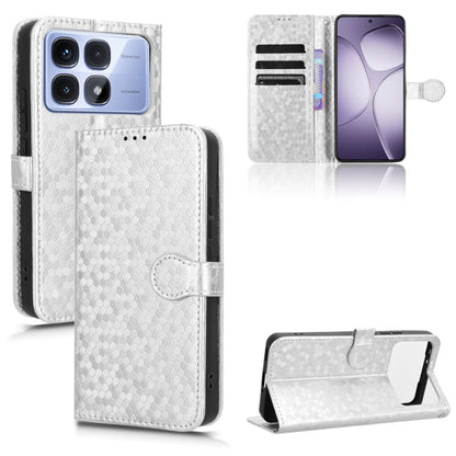 For Redmi K70 Ultra Honeycomb Dot Texture Leather Phone Case(Silver) - Xiaomi Cases by PMC Jewellery | Online Shopping South Africa | PMC Jewellery | Buy Now Pay Later Mobicred