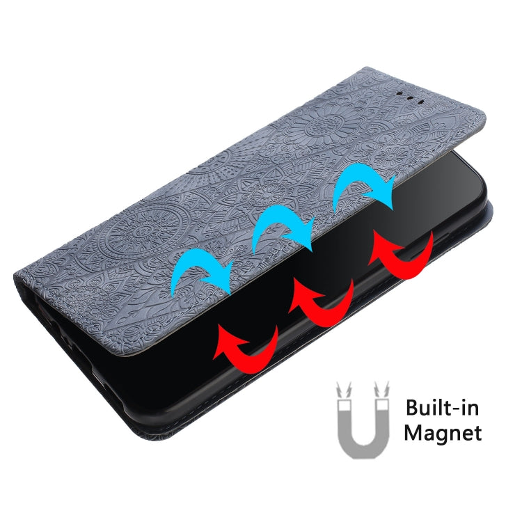 For Google Pixel 9 / 9 Pro Ethnic Embossed Adsorption Leather Phone Case(Grey) - free shipping - PMC TechLife - Order now!