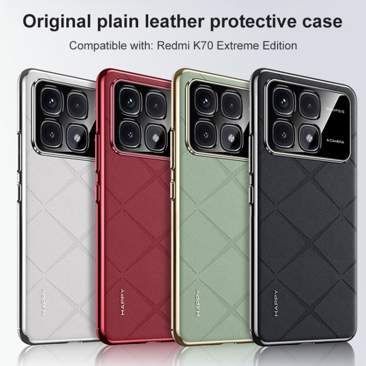 For Redmi K70 / K70 Pro Plain Leather PC Phone Case(Black) - K70 Pro Cases by PMC Jewellery | Online Shopping South Africa | PMC Jewellery | Buy Now Pay Later Mobicred