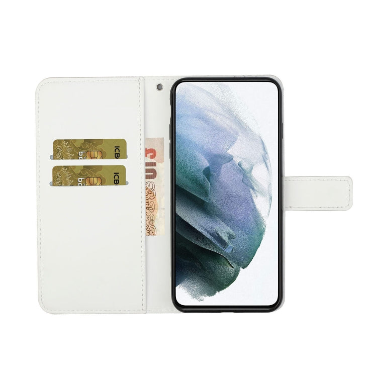 For Samsung Galaxy S25 5G Ethnic Style Embossed Pattern Leather Phone Case(White) - Galaxy S25 5G Cases by PMC Jewellery | Online Shopping South Africa | PMC Jewellery | Buy Now Pay Later Mobicred