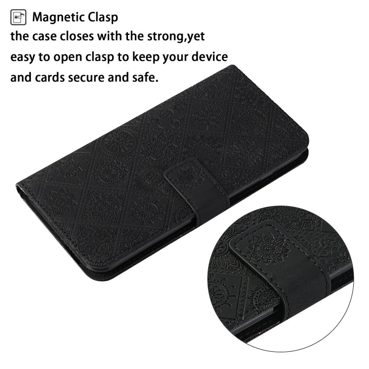 For Samsung Galaxy S25 Ultra 5G Ethnic Style Embossed Pattern Leather Phone Case(Black) - Galaxy S25 Ultra 5G Cases by PMC Jewellery | Online Shopping South Africa | PMC Jewellery | Buy Now Pay Later Mobicred