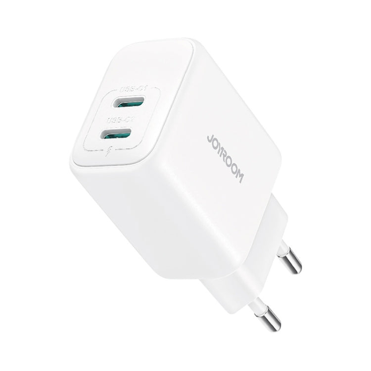 JOYROOM JR-TCF12 20W Dual USB-C / Type-C Fast Charger, Specification:EU Plug(White) - USB Charger by JOYROOM | Online Shopping South Africa | PMC Jewellery | Buy Now Pay Later Mobicred