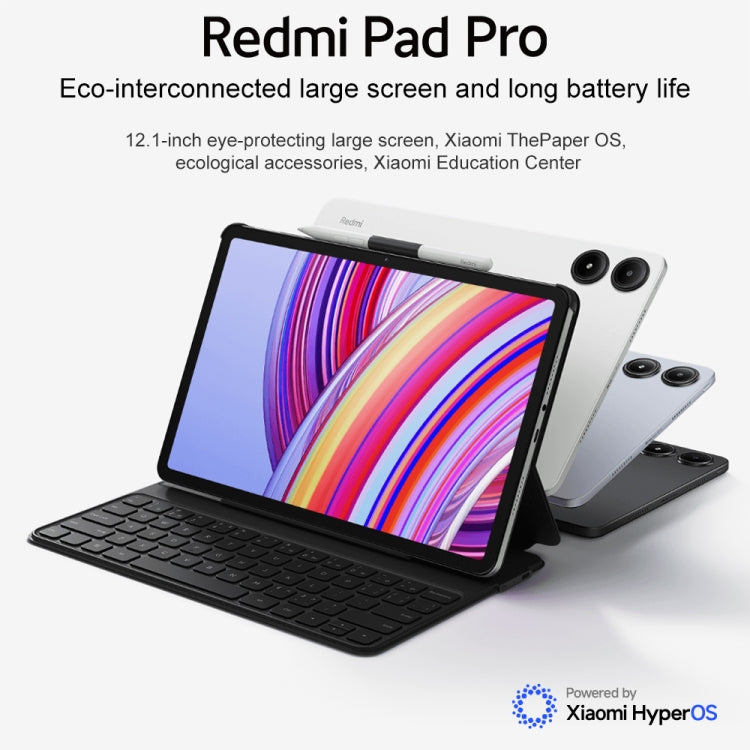 Xiaomi Redmi Pad Pro 12.1 inch Tablet PC Global, 8GB+256GB, HyperOS Qualcomm Snapdragon 7s Gen2 Octa Core, 10000mAh Battery(Black) - Other by Xiaomi | Online Shopping South Africa | PMC Jewellery | Buy Now Pay Later Mobicred