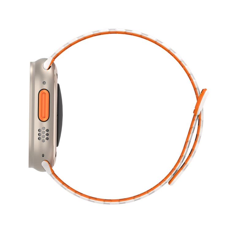 For Apple Watch Series 8 45mm DUX DUCIS KJ Series Magnetic Buckle Silicone Watch Band(Starlight Orange) - Watch Bands by DUX DUCIS | Online Shopping South Africa | PMC Jewellery | Buy Now Pay Later Mobicred