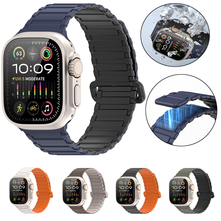 For Apple Watch Series 7 45mm DUX DUCIS KJ Series Magnetic Buckle Silicone Watch Band(Starlight Orange) - Watch Bands by DUX DUCIS | Online Shopping South Africa | PMC Jewellery | Buy Now Pay Later Mobicred