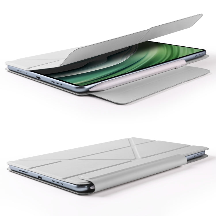 For Honor MagicPad 2 12.3 Fixed Buckle Magnetic Deformation Leather Tablet Case(Grey) - Honor by PMC TechLife | Online Shopping South Africa | PMC TechLife | Buy Now Pay Later Mobicred