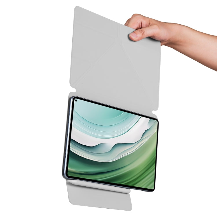 For Honor MagicPad 2 12.3 Fixed Buckle Magnetic Deformation Leather Tablet Case(Grey) - Honor by PMC TechLife | Online Shopping South Africa | PMC TechLife | Buy Now Pay Later Mobicred