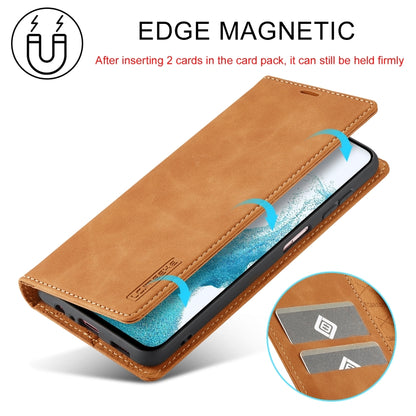 For Samsung Galaxy S24 FE 5G LC.IMEEKE Strong Magnetism Microfiber Leather Phone Case(Brown) - Galaxy S24 FE 5G Cases by LC.IMEEKE | Online Shopping South Africa | PMC Jewellery | Buy Now Pay Later Mobicred