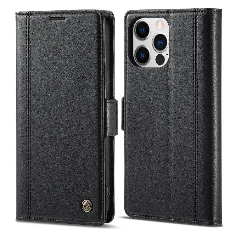 For iPhone 16 Pro LC.IMEEKE Skin-friendly Card Slots Leather Phone Case(Black) - iPhone 16 Pro Cases by LC.IMEEKE | Online Shopping South Africa | PMC TechLife | Buy Now Pay Later Mobicred