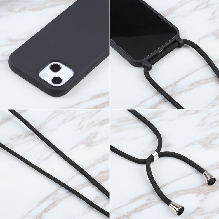 For iPhone 16 Plus Candy Colors TPU Protective Phone Case with Lanyard(Black) - iPhone 16 Plus Cases by PMC TechLife | Online Shopping South Africa | PMC TechLife | Buy Now Pay Later Mobicred