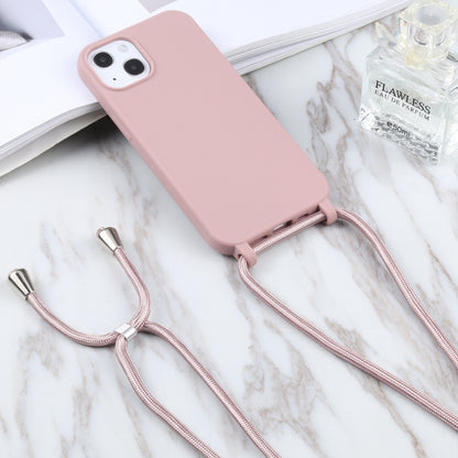 For iPhone 16 Candy Colors TPU Protective Phone Case with Lanyard(Rose Gold) - iPhone 16 Cases by PMC Jewellery | Online Shopping South Africa | PMC Jewellery | Buy Now Pay Later Mobicred