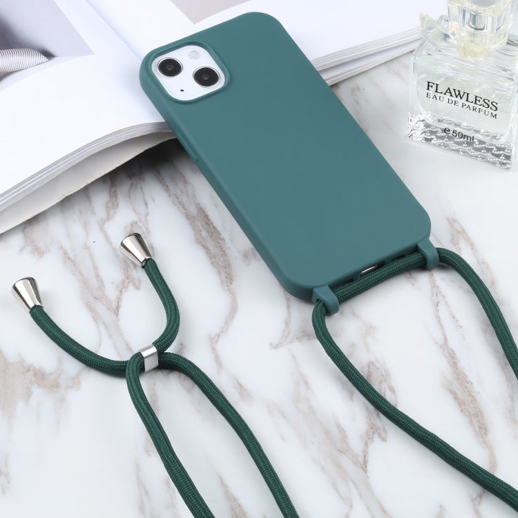 For iPhone 16 Candy Colors TPU Protective Phone Case with Lanyard(Dark Green) - iPhone 16 Cases by PMC TechLife | Online Shopping South Africa | PMC TechLife | Buy Now Pay Later Mobicred