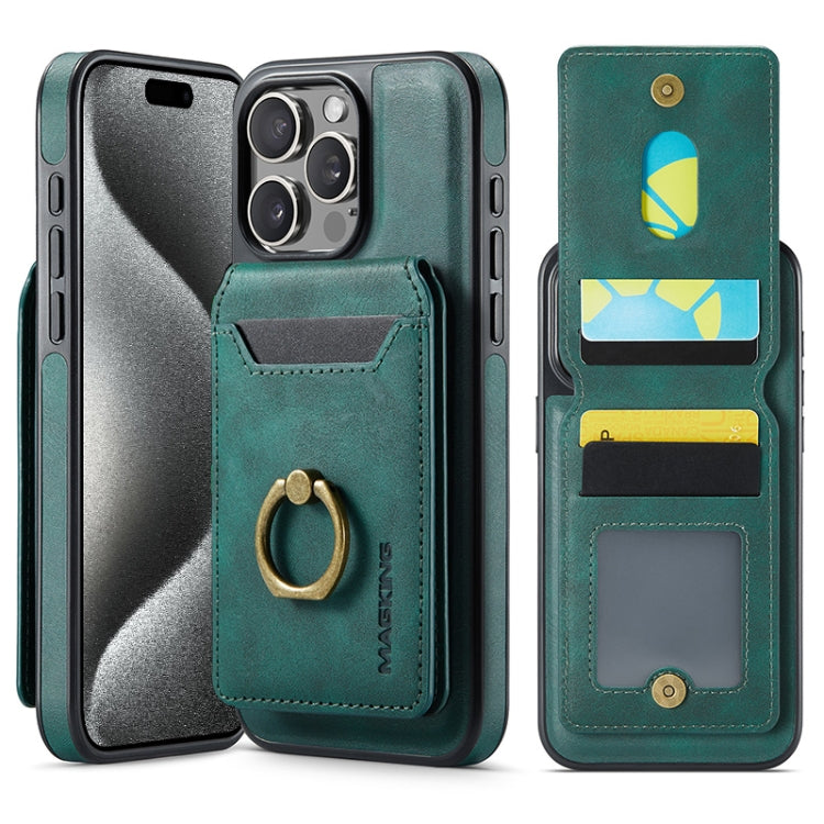 For iPhone 15 Pro Max DG.MING K1 MagSafe Detachable Wallet RFID Back Cover Phone Case(Green) - iPhone 15 Pro Max Cases by DG.MING | Online Shopping South Africa | PMC Jewellery | Buy Now Pay Later Mobicred