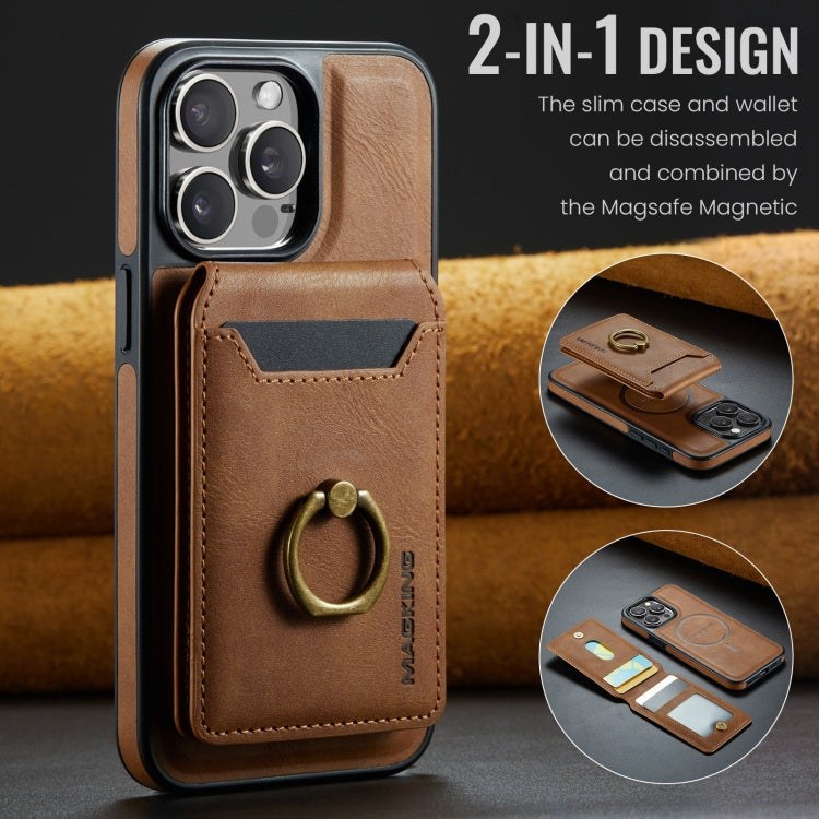 For iPhone 15 Pro DG.MING K1 MagSafe Detachable Wallet RFID Back Cover Phone Case(Brown) - iPhone 15 Pro Cases by DG.MING | Online Shopping South Africa | PMC Jewellery | Buy Now Pay Later Mobicred