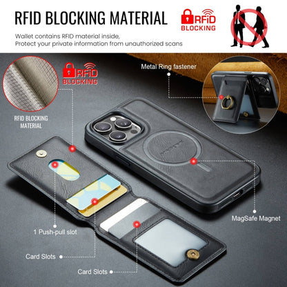 For iPhone 15 Plus DG.MING K1 MagSafe Detachable Wallet RFID Back Cover Phone Case(Black) - iPhone 15 Plus Cases by DG.MING | Online Shopping South Africa | PMC Jewellery | Buy Now Pay Later Mobicred