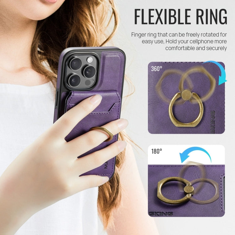 For iPhone 15 Plus DG.MING K1 MagSafe Detachable Wallet RFID Back Cover Phone Case(Purple) - free shipping - PMC Jewellery - Order now!