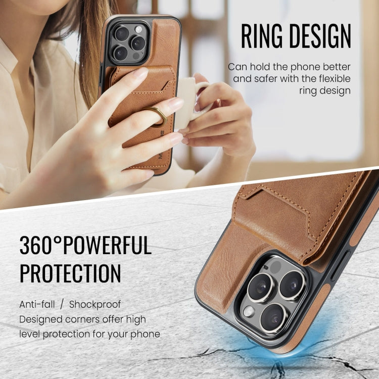 For iPhone 15 Plus DG.MING K1 MagSafe Detachable Wallet RFID Back Cover Phone Case(Brown) - iPhone 15 Plus Cases by DG.MING | Online Shopping South Africa | PMC Jewellery | Buy Now Pay Later Mobicred