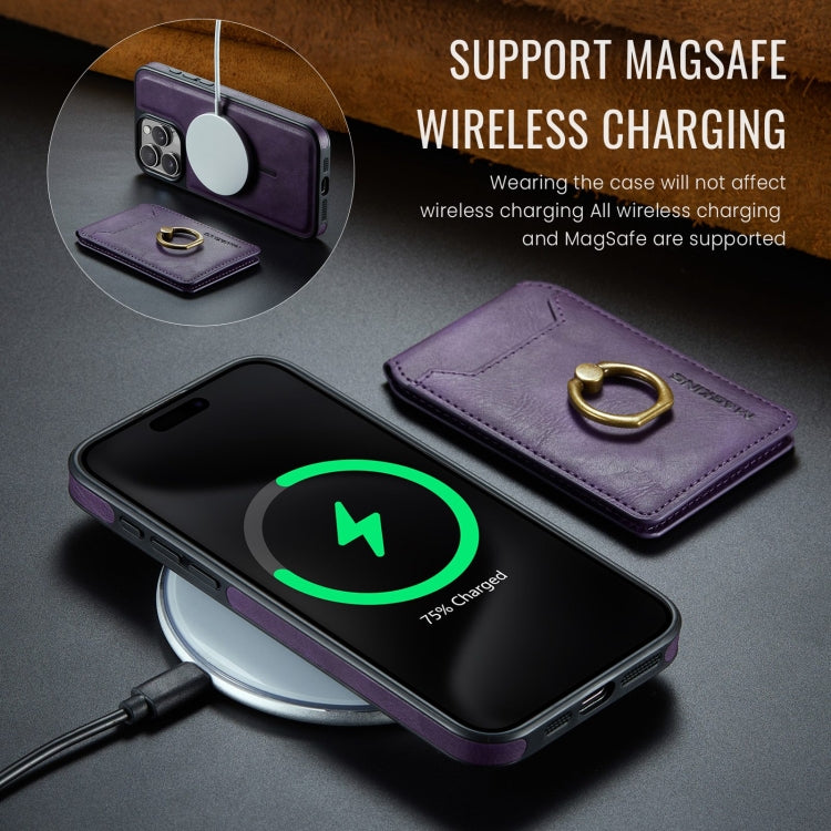 For iPhone 14 Plus DG.MING K1 MagSafe Detachable Wallet RFID Back Cover Phone Case(Purple) - iPhone 14 Plus Cases by DG.MING | Online Shopping South Africa | PMC Jewellery | Buy Now Pay Later Mobicred