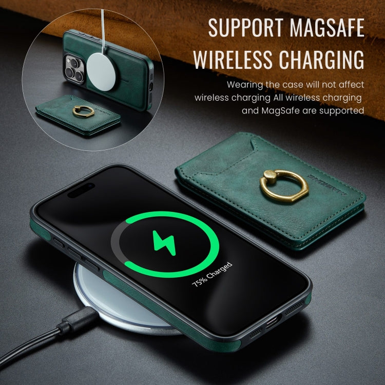 For iPhone 14 DG.MING K1 MagSafe Detachable Wallet RFID Back Cover Phone Case(Green) - free shipping - PMC Jewellery - Order now!