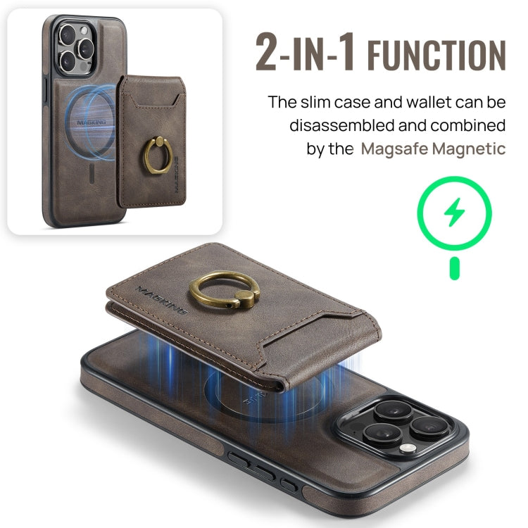For iPhone 13 Pro Max DG.MING K1 MagSafe Detachable Wallet RFID Back Cover Phone Case(Coffee) - free shipping - PMC Jewellery - Order now!