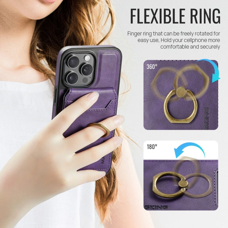 For iPhone 12 DG.MING K1 MagSafe Detachable Wallet RFID Back Cover Phone Case(Purple) - iPhone 12 / 12 Pro Cases by DG.MING | Online Shopping South Africa | PMC Jewellery | Buy Now Pay Later Mobicred