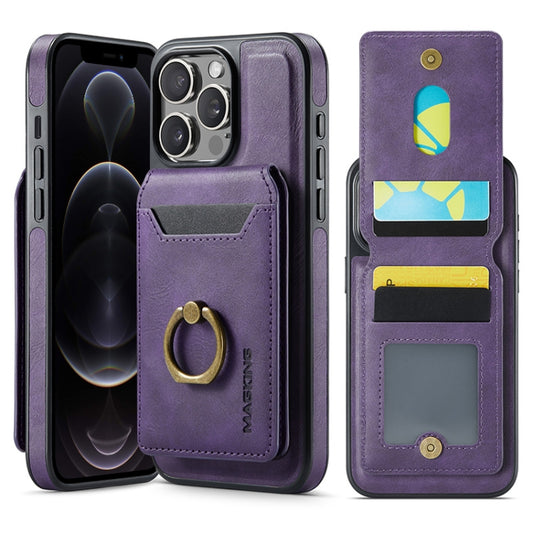 For iPhone 12 Pro Max DG.MING K1 MagSafe Detachable Wallet RFID Back Cover Phone Case(Purple) - iPhone 12 Pro Max Cases by DG.MING | Online Shopping South Africa | PMC Jewellery | Buy Now Pay Later Mobicred