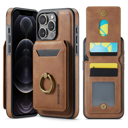 For iPhone 12 Pro DG.MING K1 MagSafe Detachable Wallet RFID Back Cover Phone Case(Brown) - iPhone 12 / 12 Pro Cases by DG.MING | Online Shopping South Africa | PMC Jewellery | Buy Now Pay Later Mobicred