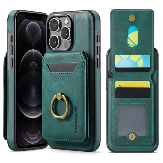 For iPhone 12 Pro DG.MING K1 MagSafe Detachable Wallet RFID Back Cover Phone Case(Green) - iPhone 12 / 12 Pro Cases by DG.MING | Online Shopping South Africa | PMC Jewellery | Buy Now Pay Later Mobicred