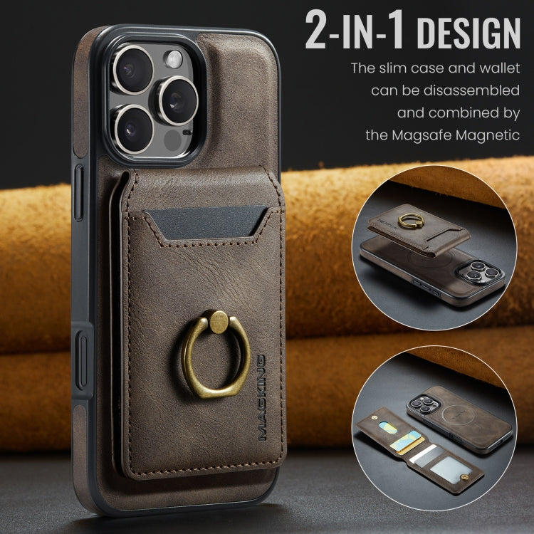 For iPhone 16 Pro Max DG.MING K1 MagSafe Detachable Wallet RFID Back Cover Phone Case(Coffee) - iPhone 16 Pro Max Cases by DG.MING | Online Shopping South Africa | PMC Jewellery | Buy Now Pay Later Mobicred