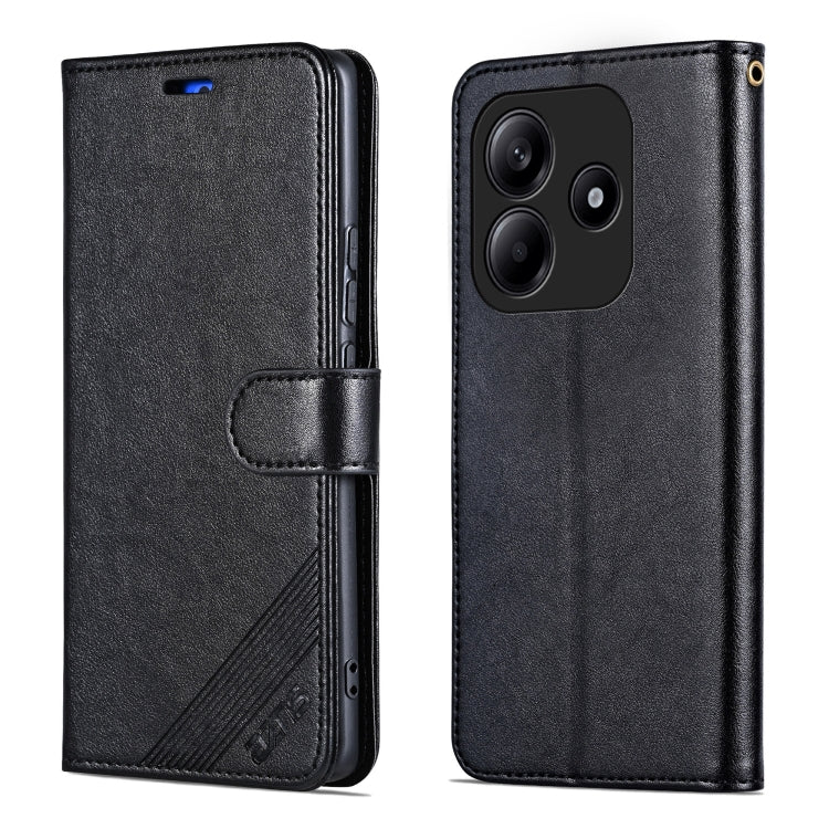 For Redmi Note 14 5G AZNS Sheepskin Texture Flip Leather Phone Case(Black) - Note 14 Cases by AZNS | Online Shopping South Africa | PMC Jewellery | Buy Now Pay Later Mobicred