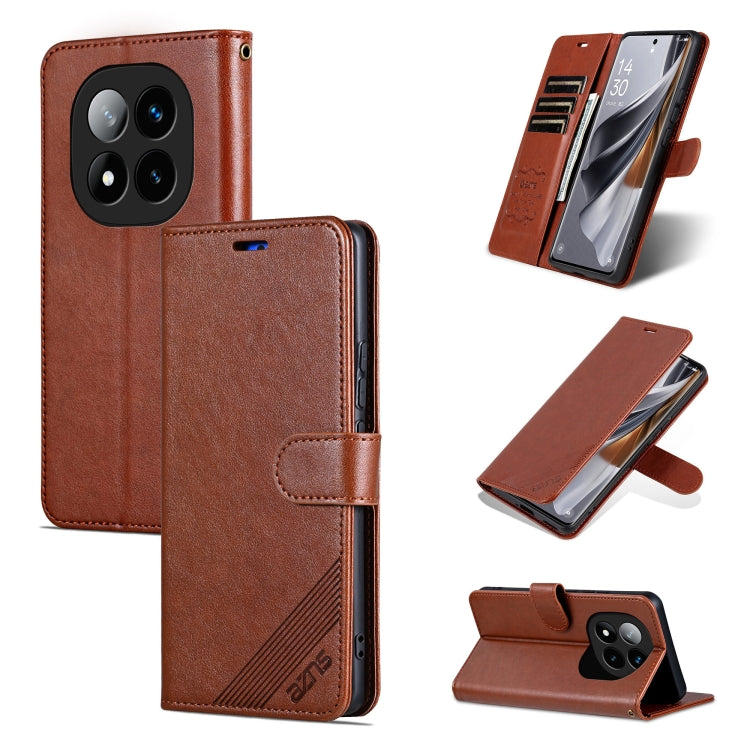 For Redmi Note 14 Pro+ 5G AZNS Sheepskin Texture Flip Leather Phone Case(Brown) - Note 14 Pro+ Cases by AZNS | Online Shopping South Africa | PMC Jewellery | Buy Now Pay Later Mobicred