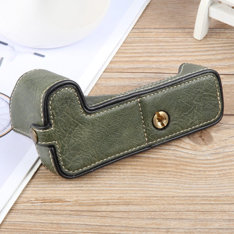 For Canon EOS 200D II / 200D Buffalo Texture PU Leather Camera Half Case Base(Green) - Half Case by PMC TechLife | Online Shopping South Africa | PMC TechLife | Buy Now Pay Later Mobicred